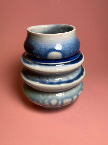 Vase: Tiered Blue Soda