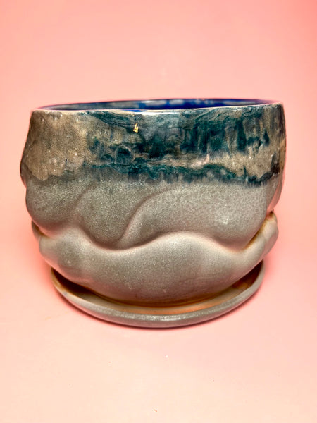 Planter: Large Marbled Soda Billow