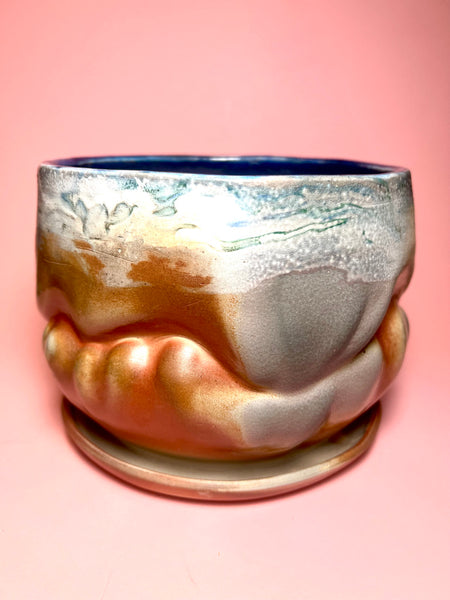 Planter: Large Marbled Soda Billow