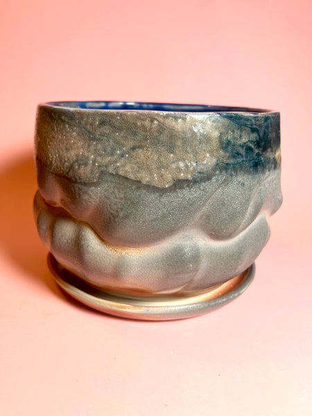 Planter: Large Marbled Soda Billow
