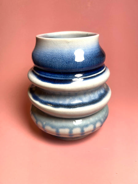 Vase: Tiered Blue Soda