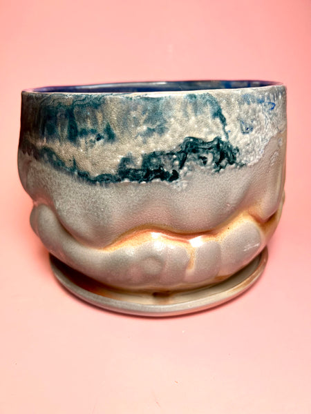 Planter: Large Marbled Soda Billow