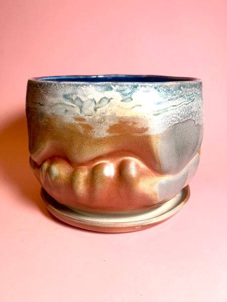 Planter: Large Marbled Soda Billow