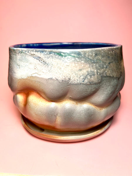 Planter: Large Marbled Soda Billow