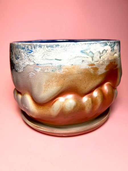 Planter: Large Marbled Soda Billow