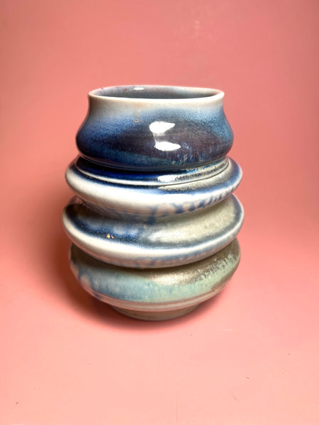 Vase: Tiered Blue Soda