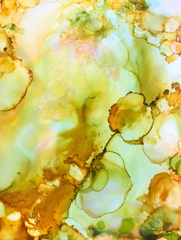 Alcohol Ink- Gold 20" x 26"