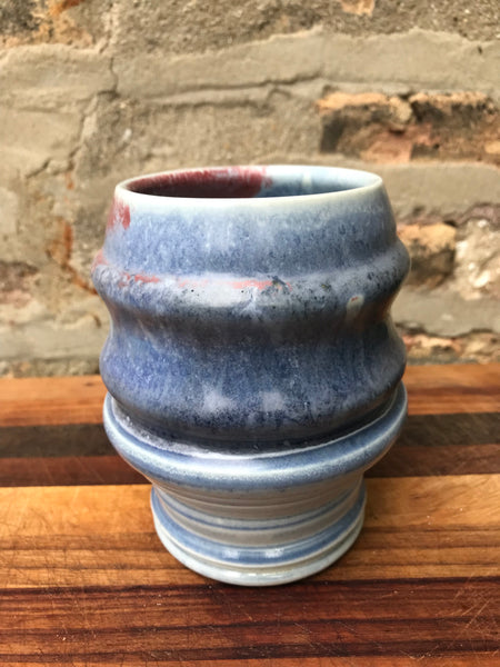 Cup/Vase: Architectural Blue & Crimson