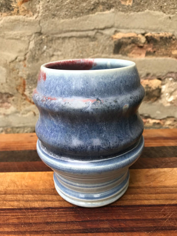 Cup/Vase: Architectural Blue & Crimson