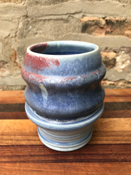 Cup/Vase: Architectural Blue & Crimson
