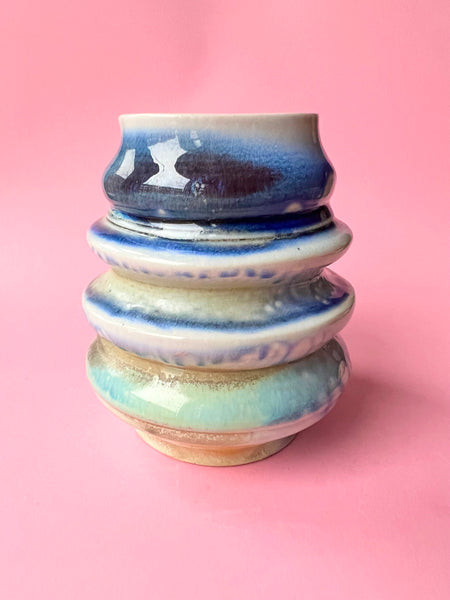 Vase: Tiered Blue Soda