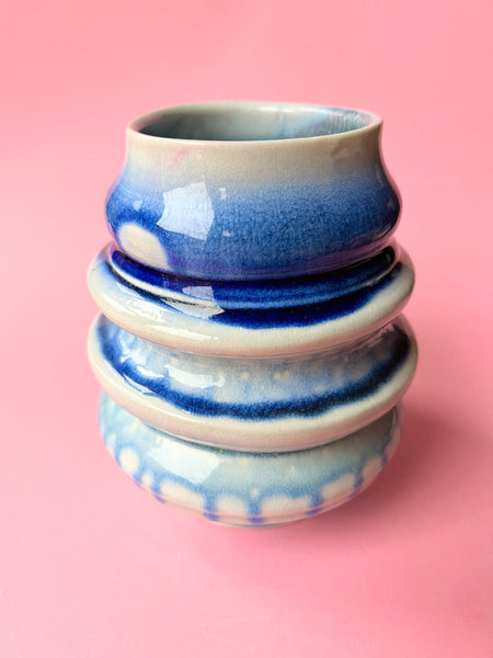 Vase: Tiered Blue Soda